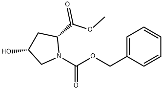 4-ヒドロキシピロリジン-1,2-ニカルボン酸(2R,4R)-1-ベンジル2-メチル 化学構造式
