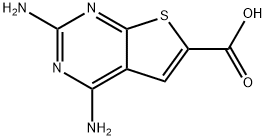 2,4-ジアミノチエノ[2,3-D]ピリミジン-6-カルボン酸 化学構造式