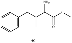 1H-INDENE-2-ACETIC ACID, A-AMINO-2,3-DIHYDRO-,METHYL ESTER,HYDROCHLORIDE (1:1) Structure