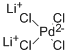 テトラクロロパラジウム酸(II)リチウム 化学構造式