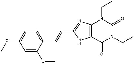 8-[(E)-2-(2,4-dimethoxyphenyl)ethenyl]-1,3-diethyl-7H-purine-2,6-dione Structure