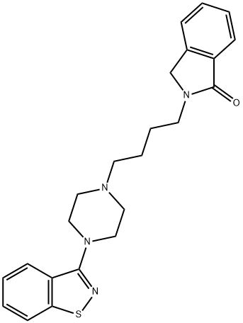 2-(4-(4-(1,2-benzisothiazol-3-yl)piperazin-1-yl)butyl)-1-isoindolinone Struktur