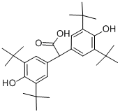 ビス(3,5-ジ-tert-ブチル-4-ヒドロキシフェニル)酢酸 化学構造式