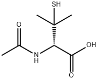 (S)-3-メルカプト-3-メチル-2-(アセチルアミノ)酪酸 化学構造式