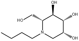 (2R,3R,4R,5R)-1-丁基-2-(羟基甲基)-3,4,5-哌啶三醇, 155501-85-2, 结构式