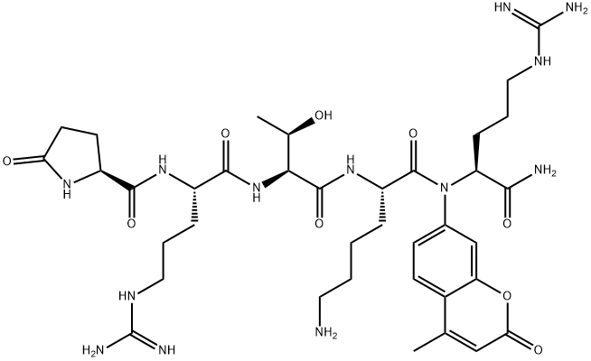 PYR-ARG-THR-LYS-ARG-AMC, 155575-02-3, 结构式