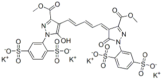1H-Pyrazole-3-carboxylic acid, 1-(2,5-disulfophenyl)-4-[5-[1-(2,5-disulfophenyl)-1,5-dihydro-3-(methoxycarbonyl)-5-oxo-4H-pyrazol-4-ylidene]-1,3-pentadienyl]-5-hydroxy-, 3-methyl ester, tetrapotassium salt Structure
