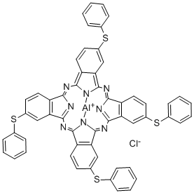 ALUMINUM 2,9,16,23-TETRAKIS(PHENYLTHIO)-29 H ,31 H-PHTHALOCYANINE CHLORIDE Structure