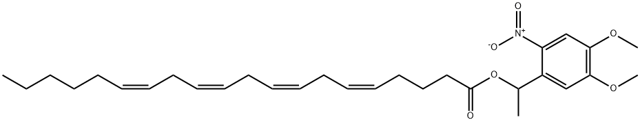 ARACHIDONIC ACID 1-(4,5-DIMETHOXY-2-NITROPHENYL)ETHYL ESTER 化学構造式