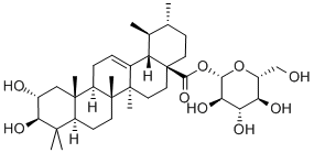 (2alpha,3beta)-2,3-Dihydroxy-urs-12-en-28-oic acid beta-D-glucopyranosyl ester 化学構造式