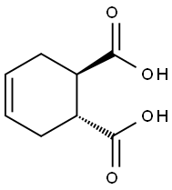 (±)-TRANS-4-シクロヘキセン-1,2-ジカルボン酸 化学構造式
