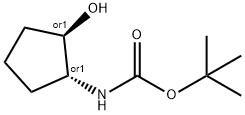 Carbamic acid, [(1R,2R)-2-hydroxycyclopentyl]-, 1,1-dimethylethyl ester, rel- Struktur