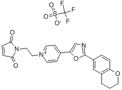 N-(N''-MALEINIMIDYL-2-ETHYL)-4-(2-(6-(3,4-DIHYDRO-2H-1-BENZOPYRANYL))-5-OXYZOLYL) PYRIDINIUM TRIFLATE 结构式
