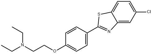 5-クロロ-2-[p-[2-(ジエチルアミノ)エトキシ]フェニル]ベンゾチアゾール 化学構造式