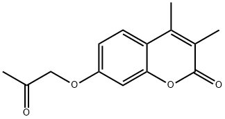 3,4-ジメチル-7-(2-オキソプロポキシ)-2H-クロメン-2-オン 化学構造式