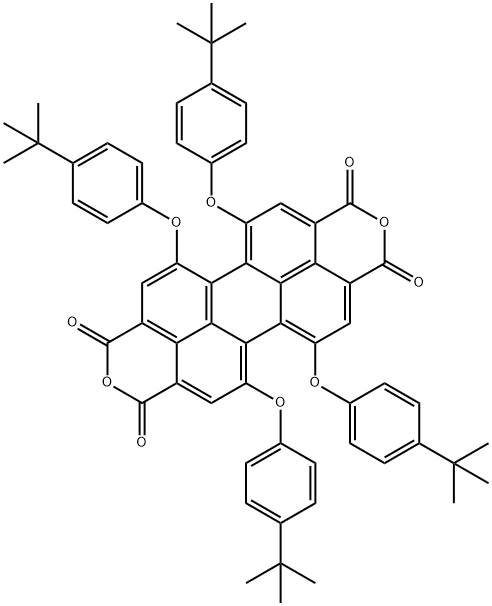 1,6,7,12-Tetra-tert-butylphenoxyperylene-3,4,9,10-tetracarboxylic dianhydride Struktur