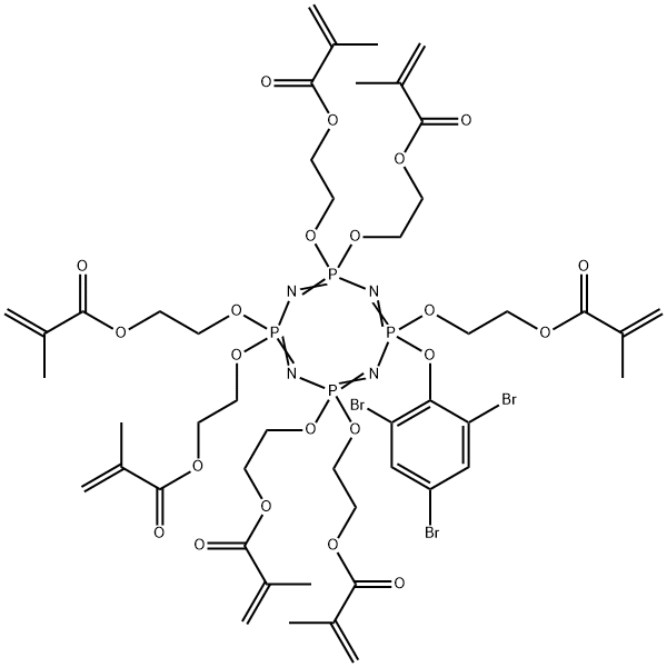 (hepta(methacryloxyethoxy))(2,4,6-tribromophenoxy)cyclotetraphosphazene Structure