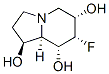1,6,8-Indolizinetriol, 7-fluorooctahydro-, 1S-(1.alpha.,6.beta.,7.beta.,8.beta.,8a.beta.)- Struktur