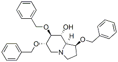 8-Indolizinol, octahydro-1,6,7-tris(phenylmethoxy)-, 1S-(1.alpha.,6.beta.,7.alpha.,8.beta.,8a.beta.)- Struktur
