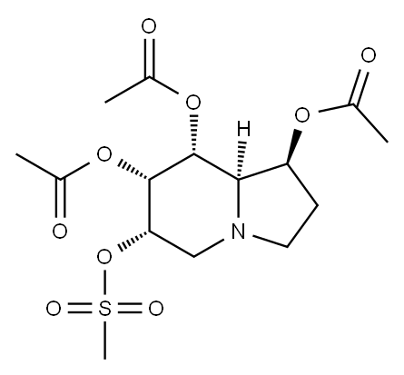 1,6,7,8-Indolizinetetrol, octahydro-, 1,7,8-triacetate 6-methanesulfonate, 1S-(1.alpha.,6.beta.,7.alpha.,8.beta.,8a.beta.)- 化学構造式