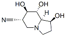 6-Indolizinecarbonitrile, octahydro-1,7,8-trihydroxy-, 1S-(1.alpha.,6.beta.,7.alpha.,8.beta.,8a.beta.)- Structure