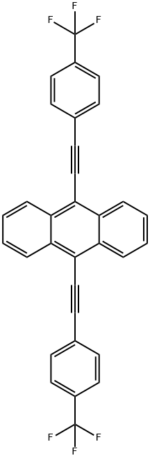 9,10-BIS(4-TRIFLUOROMETHYLPHENYLETHYNYL)ANTHRACENE 结构式