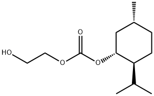 炭酸2-ヒドロキシエチル(1R,2S,5R)-5-メチル-2-イソプロピルシクロヘキシル 化学構造式