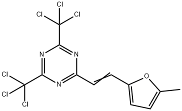 2-[2-(5-甲基呋喃-2-基)乙烯基]-4,6-双(三氯甲基)-1,3,5-三嗪,156360-76-8,结构式