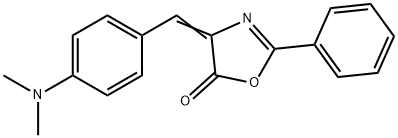 2-フェニル-4-[4-(ジメチルアミノ)ベンジリデン]オキサゾール-5(4H)-オン 化学構造式