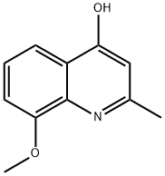 4－ヒドロキシ－8－メトキシ－2－メチルキノリン 化学構造式