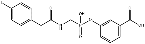 3-carboxyphenyl((N-((4-iodophenyl)acetyl)amino)methyl)phosphonate 化学構造式