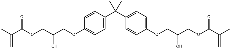 イソプロピリデンジフェニルビス(メタクリル酸オキシヒドロキシプロピル) 化学構造式