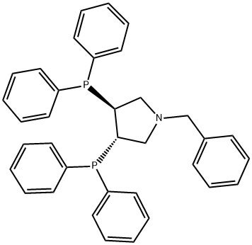 (3S,4S)-3,4-双(二苯基膦)-1-(苯基甲基)吡咯烷 结构式