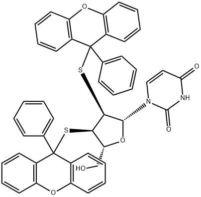 2’,3’-Di(9-phenylxanthen-9-yl)dithiouridine, 156592-88-0, 结构式