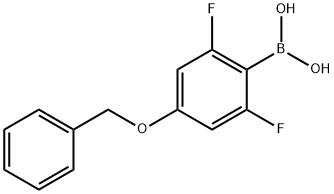 4-ベンジルオキシ-2,6-ジフルオロフェニルボロン酸 化学構造式