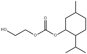 Carbonic acid, 2-hydroxyethyl 5-methyl-2-(1-methylethyl)cyclohexyl ester Struktur