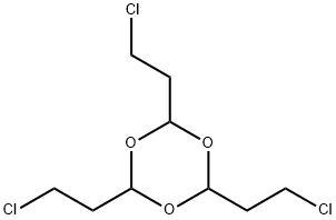 2,4,6-トリス(2-クロロエチル)-1,3,5-トリオキサン 化学構造式