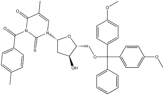 5'-O-(DIMETHOXYTRITYL)-N3/O4-(TOLUOYL)-2-THIOTHYMIDINE Structure