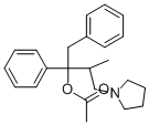 酢酸1-ベンジル-2-メチル-1-フェニル-3-(1-ピロリジニル)プロピル 化学構造式