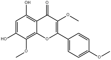 5,7-DIHYDROXY-3,4',8-TRIMETHOXYFLAVONE 结构式