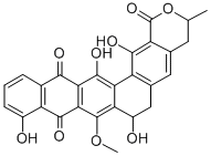 7,10,15,16-テトラヒドロキシ-8-メトキシ-3-メチル-3,4,6,7-テトラヒドロ-1H-2-オキサヘキサフェン-1,9,14-トリオン 化学構造式