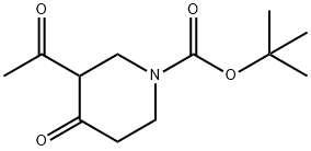 TERT-BUTYL 3-ACETYL-4-OXOPIPERIDINE-1-CARBOXYLATE Struktur