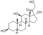 3B,11B,17ALPHA,21-Tetrahydroxy-5B-pregnan-20-one Structure