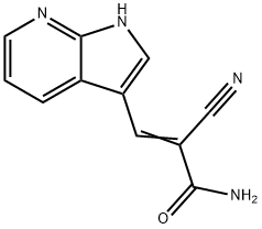 2-Propenamide, 2-cyano-3-(1H-pyrrolo[2,3-b]pyridin-3-yl)- 化学構造式