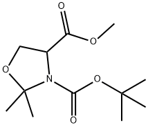 (S)-N-BOC-2,2-二甲基噁唑烷-4-羧酸甲酯,157604-46-1,结构式