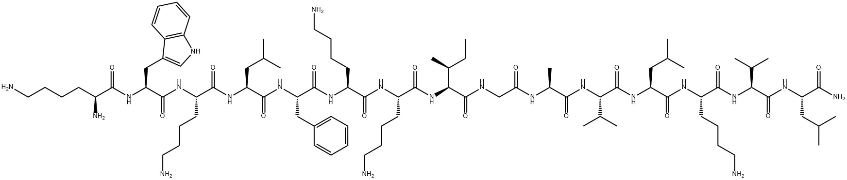 Cecropin A (1-7)-Melittin A (2-9) amide, 157606-25-2, 结构式