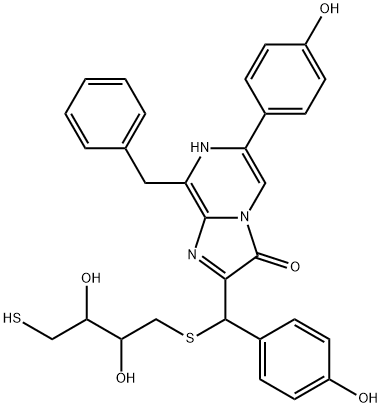 Imidazo[1,2-a]pyrazin-3(7H)-one,  2-[[(2,3-dihydroxy-4-mercaptobutyl)thio](4-hydroxyphenyl)methyl]-6-(4-hydroxyphenyl)-8-(phenylmethyl)-|