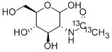 N-[1,2-13C2]アセチル-D-グルコサミン 化学構造式