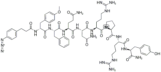 3-(4-AZIDOPHENYL)PROPIONYL-D-TYR(ME)-PHE-GLN-ASN-ARG-PRO-ARG-TYR-NH2 Struktur