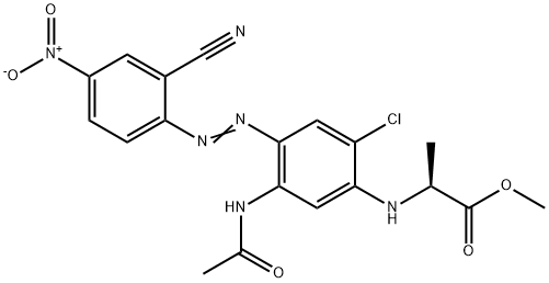 L-Alanine, N-5-(acetylamino)-2-chloro-4-(2-cyano-4-nitrophenyl)azophenyl-, methyl ester Structure
